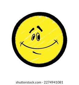 Graffiti emoticon. Smiling face painted spray paint. Vector illustration