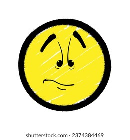 Graffiti emoticon. Smiling face painted spray paint. Vector illustration