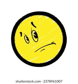 Graffiti emoticon. Smiling face painted spray paint. Vector illustration