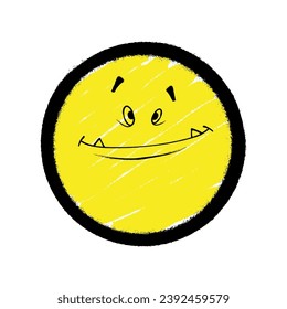 Graffiti emoticon. Smiling face painted spray paint. Vector illustration