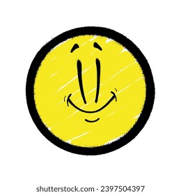 Graffiti emoticon. Smiling face painted spray paint. Vector illustration
