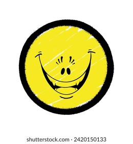 Graffiti Emoticon. Lächelnde gesichtsfarbene Spray-Farbe. Vektorgrafik