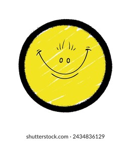 Graffiti emoticon. Smiling face painted spray paint. Vector illustration