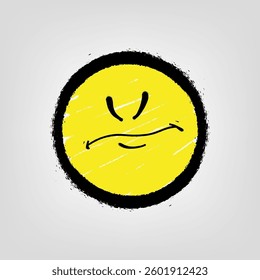 Graffiti emoticon. Smiling face. Vector illustration EPS 10