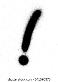 graffiti exclamation mark in black over white