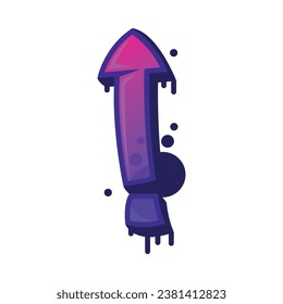 Graffiti Exclamation Mark as Purple Bold Sign Vector Illustration