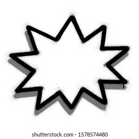 graffiti exploded star shape with drop shadow over white