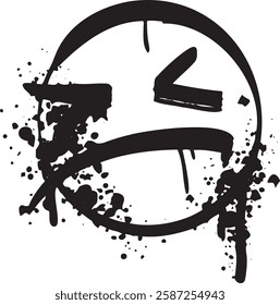 Graffiti face sign. Paint spray street drawn. Sketch grunge graphic symbol. Ink sad character