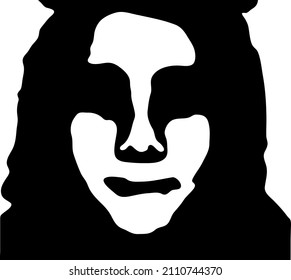 graffiti face stencil. scary little girl on a white background. vector art