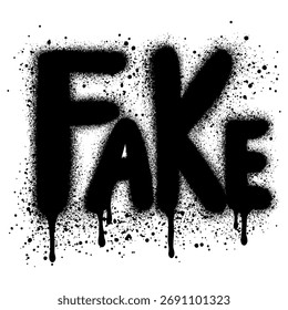 Graffiti Fake text sprayed in black over white.