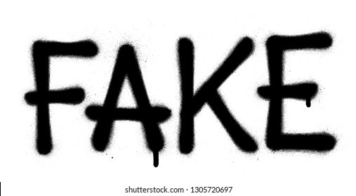 graffiti fake word sprayed in black over white