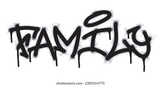 graffiti Family word and symbol sprayed in black