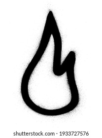 graffiti flame shape sprayed in black over white