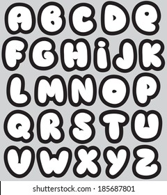 Graffiti Font Alphabet Different Letters Vector Stock Vector (Royalty ...