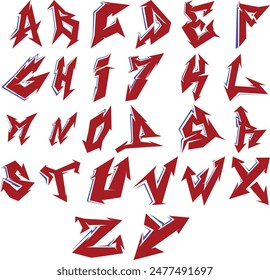 Graffiti Font Alphabet digital drawing