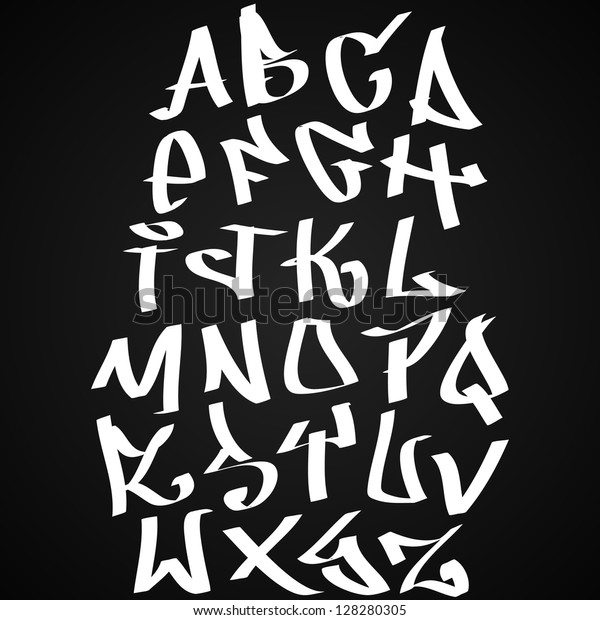 Graffiti Font Alphabet Letters Hip Hop のベクター画像素材 ロイヤリティフリー