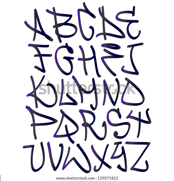 Graffiti Font Alphabet Letters Hip Hop Stock Vector Royalty Free