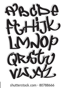 Graffiti Font Alphabet, Urban Art Of Abc