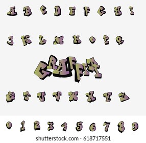 Graffiti font - Colorful Vector Font