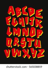 Graffiti font. Editable vector alphabet
