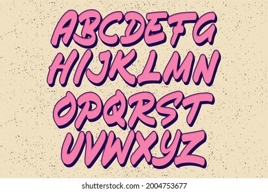 Graffiti font effect, retro alphabet style