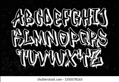 Graffiti Font Handwritten Vector Alphabet