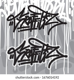 Graffiti Font Lettering Grey Background Stock Vector (Royalty Free ...