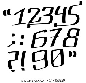 Graffiti Font. Numbers.