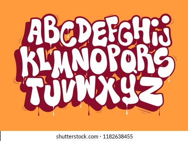 Graffiti font on orange background