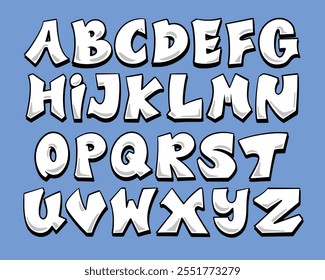 Graffiti font shaped alphabet set