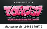 Graffiti font text effect, spray and street text style. A, B, C, D, E, F, G, H, I, J, K, L, M, N, O, P, Q, R, S, T, U, V, W, X, Y, Z and Arab numerals 0, 1, 2, 3, 4, 5, 6, 7, 8, 9 Graffiti street art 