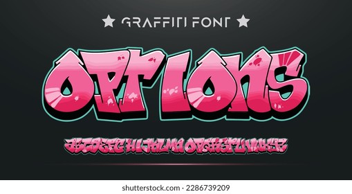 Graffiti font text effect, spray and street text style