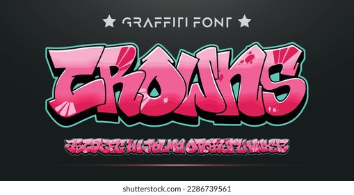 Graffiti font text effect, spray and street text style