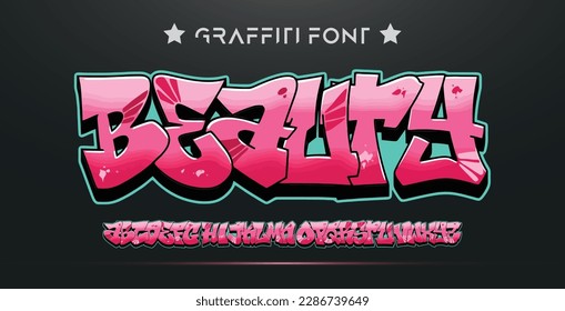 Graffiti font text effect, spray and street text style