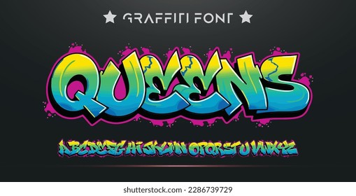 Graffiti font text effect, spray and street text style