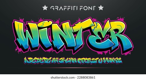 Graffiti font text effect, spray and street text style