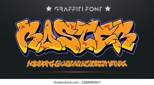 Graffiti font text effect, spray and street text style