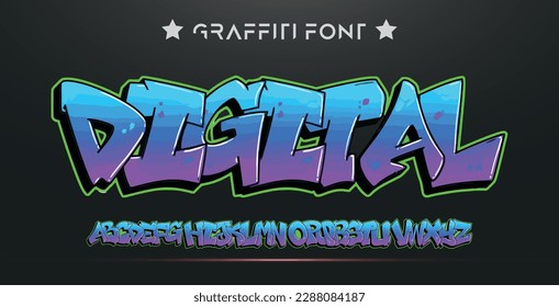 Graffiti font text effect, spray and street text style