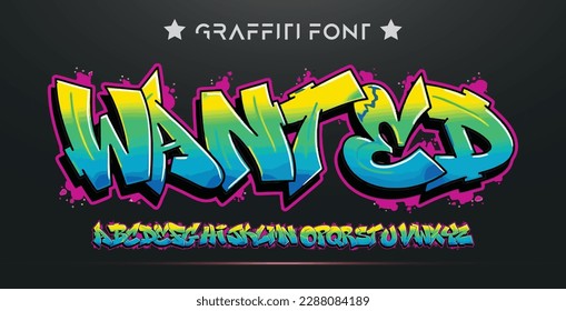 Graffiti font text effect, spray and street text style
