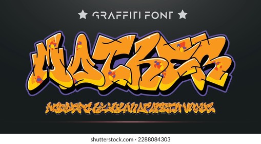 Graffiti font text effect, spray and street text style