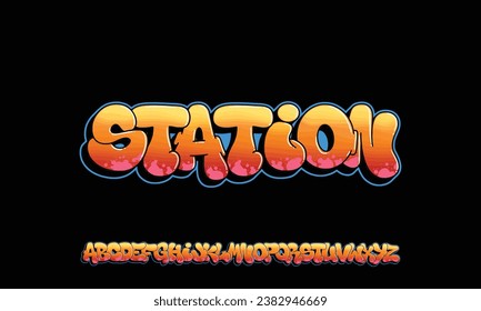 Graffiti font text effect, spray and street text style