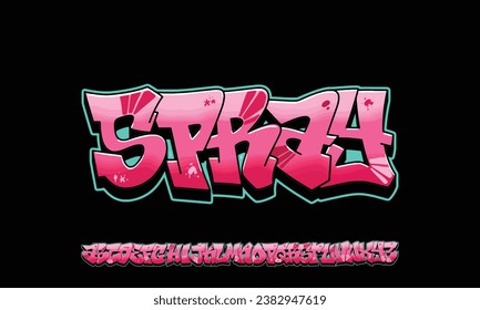 Efecto de letra de graffiti, estilo de texto en la calle