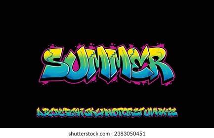 Graffiti font text effect, spray and street text style