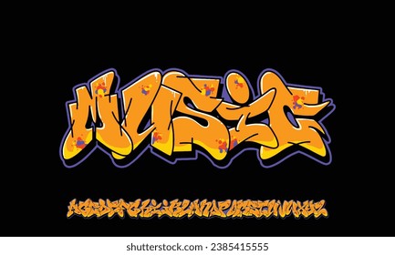 Graffiti font text effect, spray and street text style