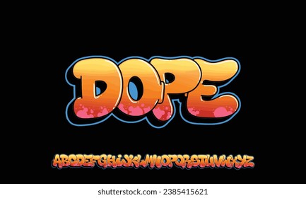 Graffiti font text effect, spray and street text style