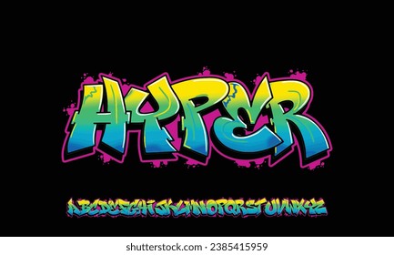 Efecto de letra de graffiti, estilo de texto en la calle