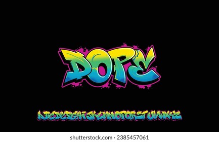 Efecto de letra de graffiti, estilo de texto en la calle