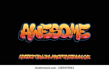 Graffiti font text effect, spray and street text style