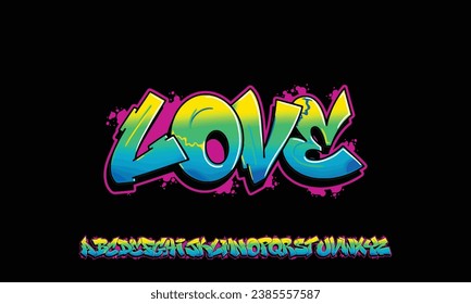 Graffiti font text effect, spray and street text style