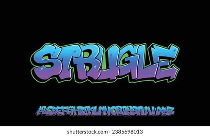 Graffiti font text effect, spray and street text style